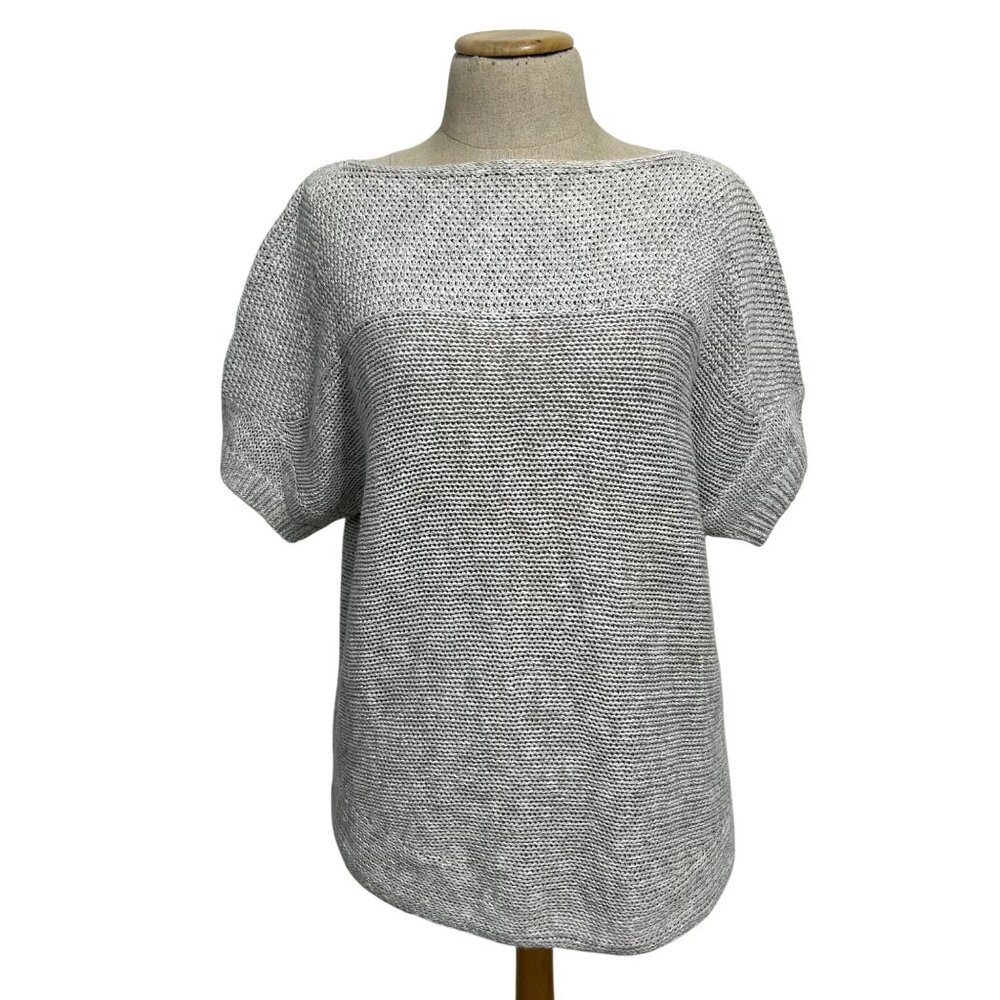 Tommy Bahama Womens Gray Short-Sleeve Knit Sweater Top S/P